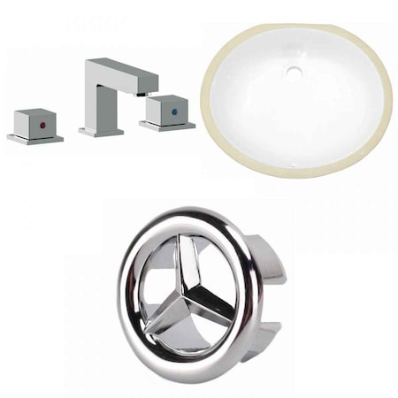 AMERICAN IMAGINATIONS 18.25" W CSA Oval Undermount Sink Set In White, Chrome Hardware AI-26941